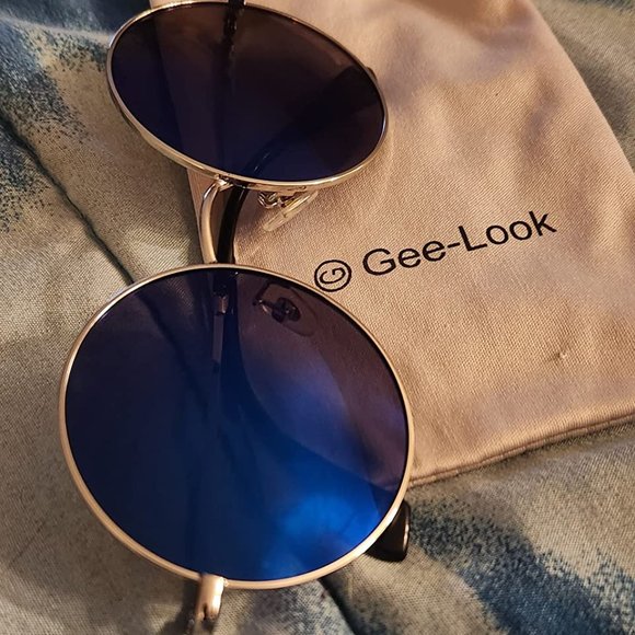 Circle mirrored hippie sunglasses main image 4
